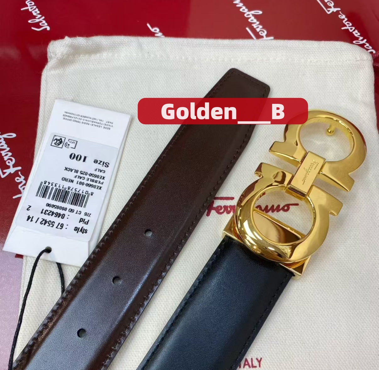 Classic design men's genuine leather belt, with gift box Delivery within 3 to 7 working days