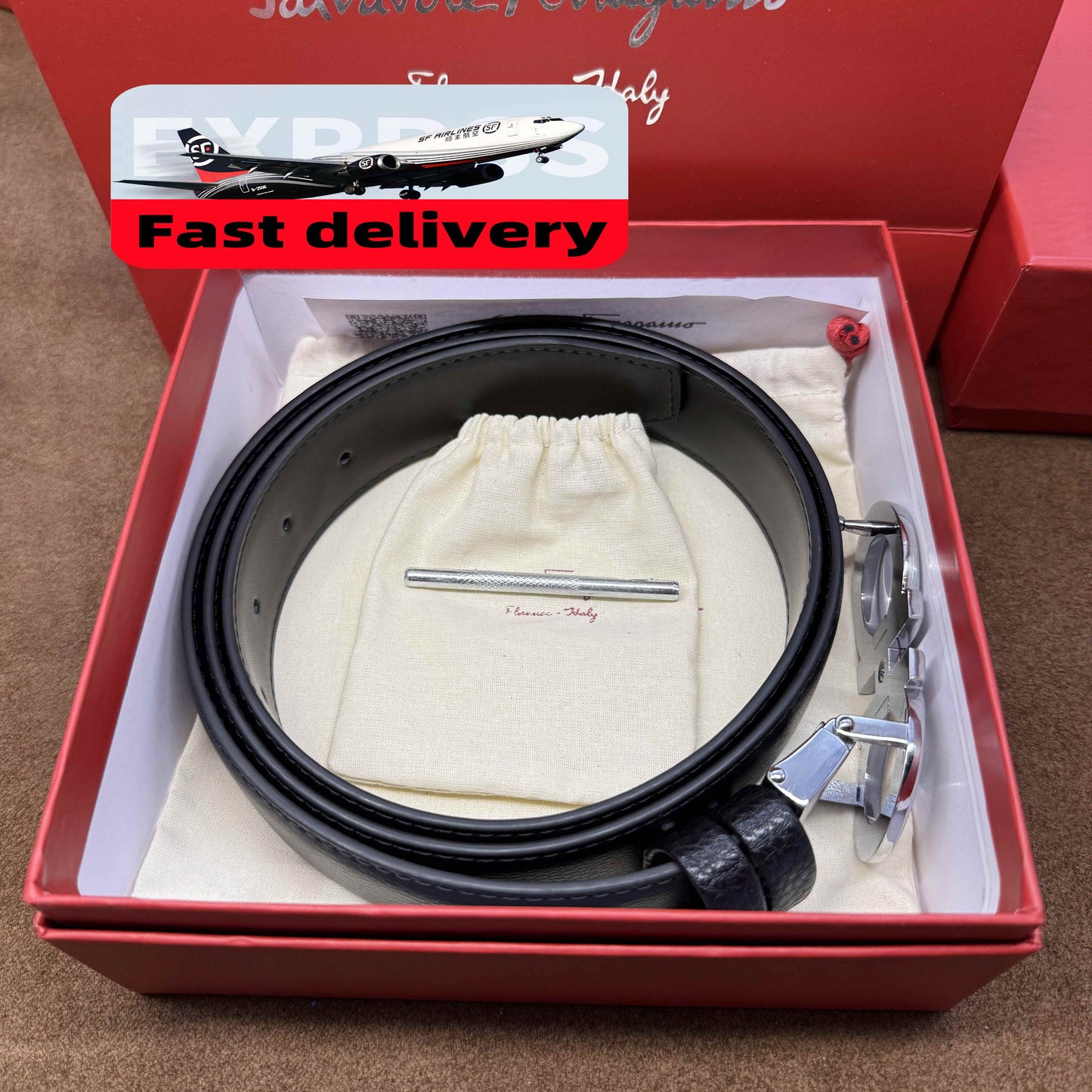 Classic design men's genuine leather belt, with gift box 3-7 days delivery