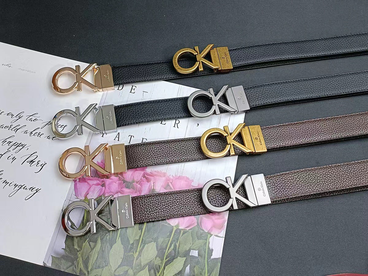 C·K Classic men's belt Rotating buckle