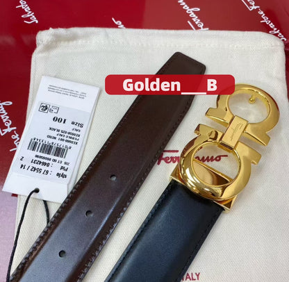 Classic design men's genuine leather belt, with gift box Delivery within 3 to 7 working days