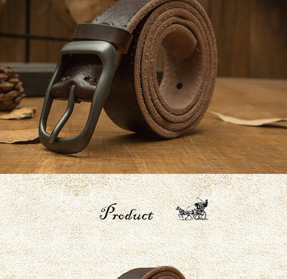 Handmade Belt Men's Pin Buckle Top Layer Cowhide Belt