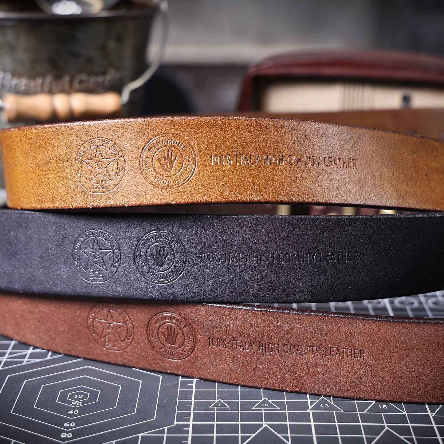 American Retro Thickened Top Layer Cowhide Belt for Men with Pure Copper Buckle, Pin Buckle, Handmade Italian Genuine Leather Belt