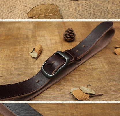 Handmade Belt Men's Pin Buckle Top Layer Cowhide Belt