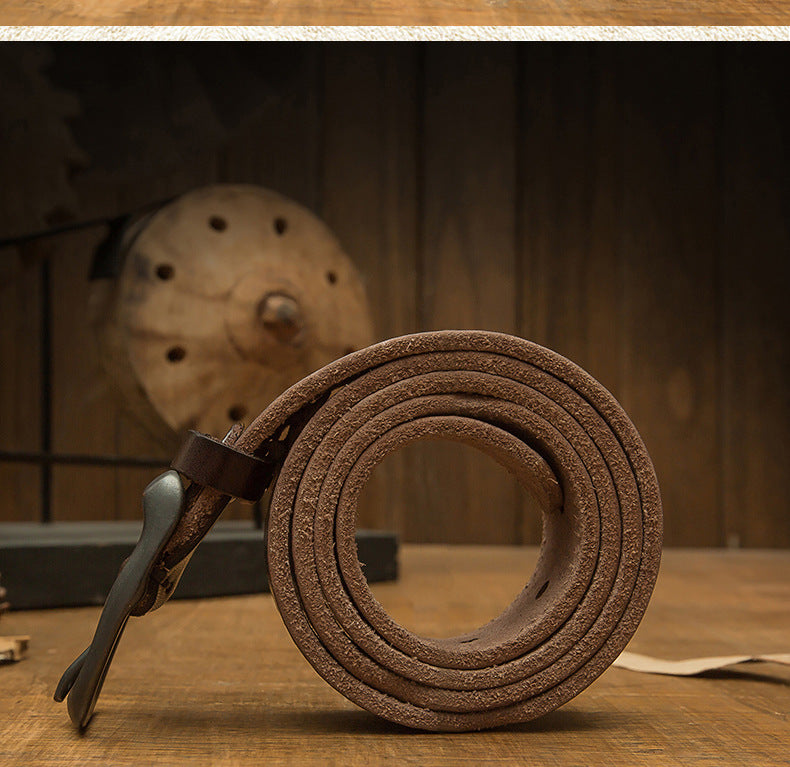Handmade Belt Men's Pin Buckle Top Layer Cowhide Belt