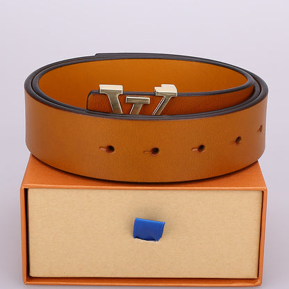 L Genuine leather belt V
