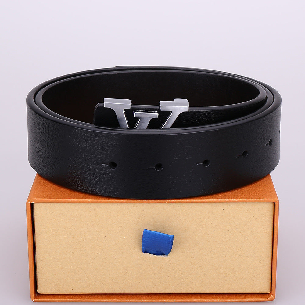 L Genuine leather belt V