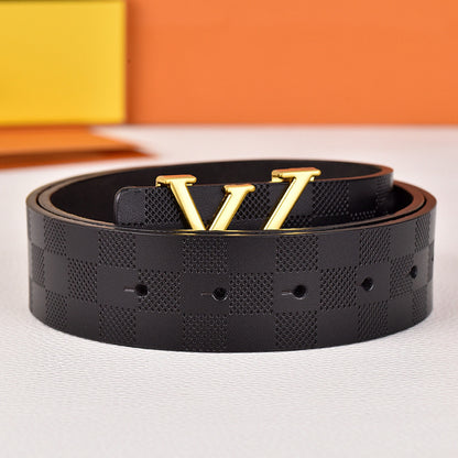 L Genuine leather belt V