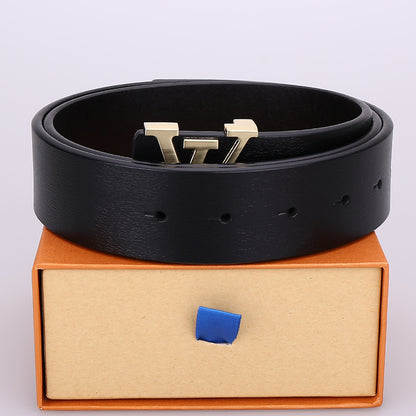 L Genuine leather belt V
