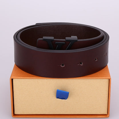 L Genuine leather belt V