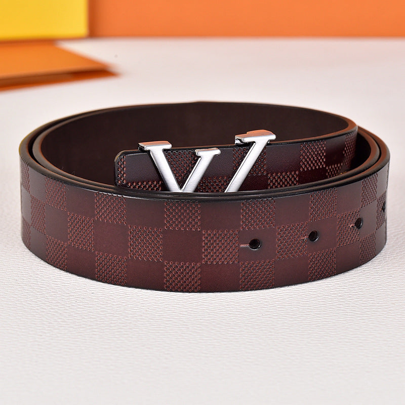 L Genuine leather belt V