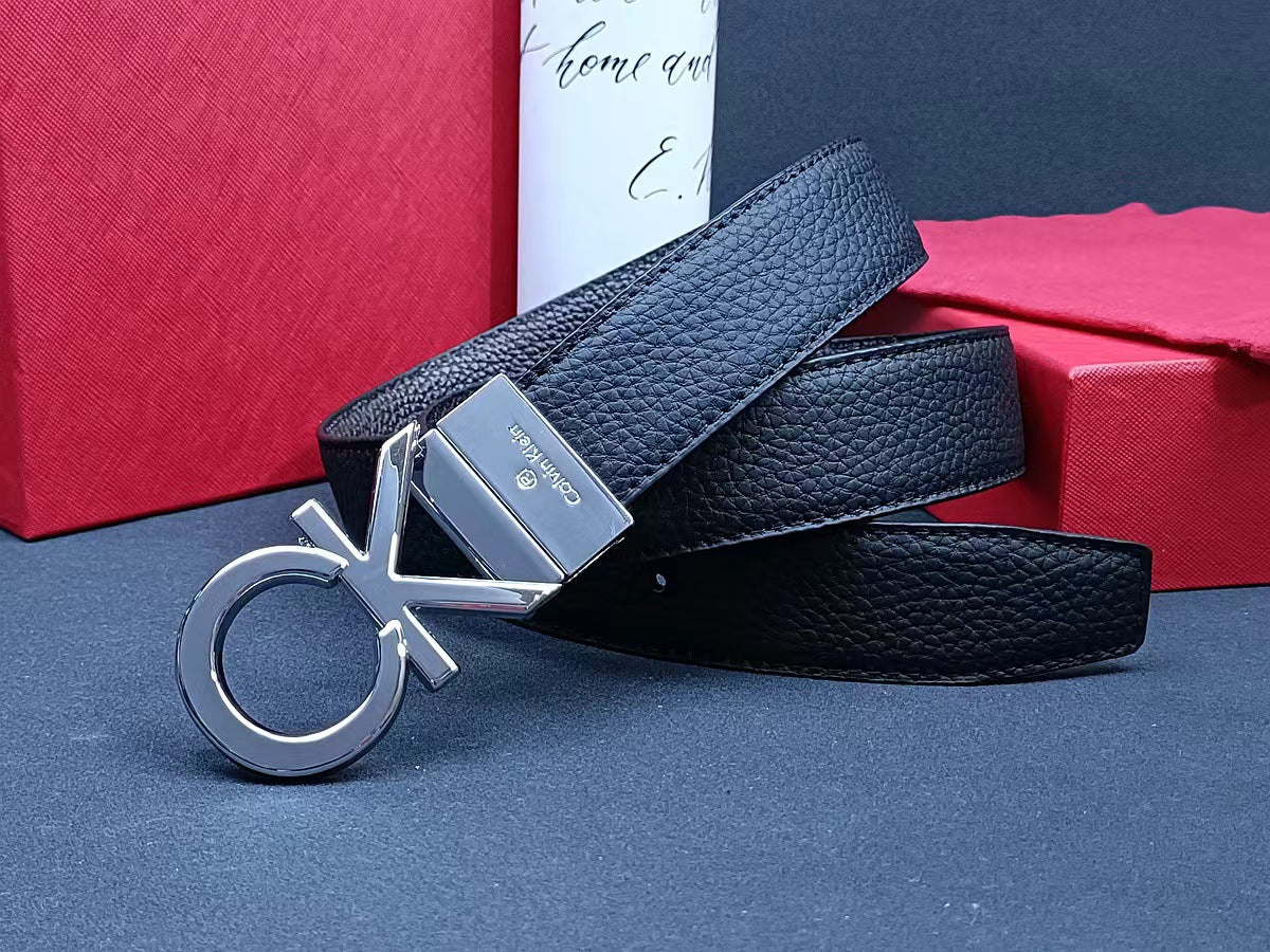 C·K Classic men's belt Rotating buckle