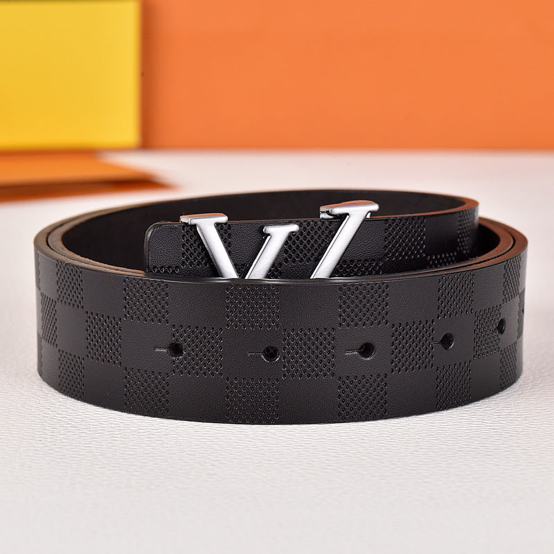 L Genuine leather belt V