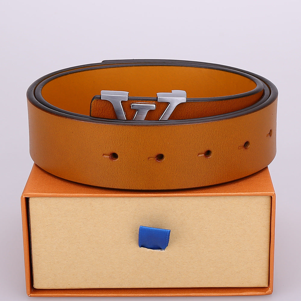L Genuine leather belt V