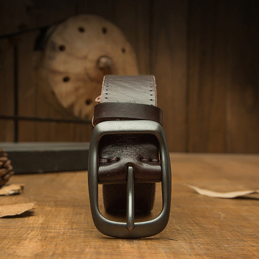 Handmade Belt Men's Pin Buckle Top Layer Cowhide Belt