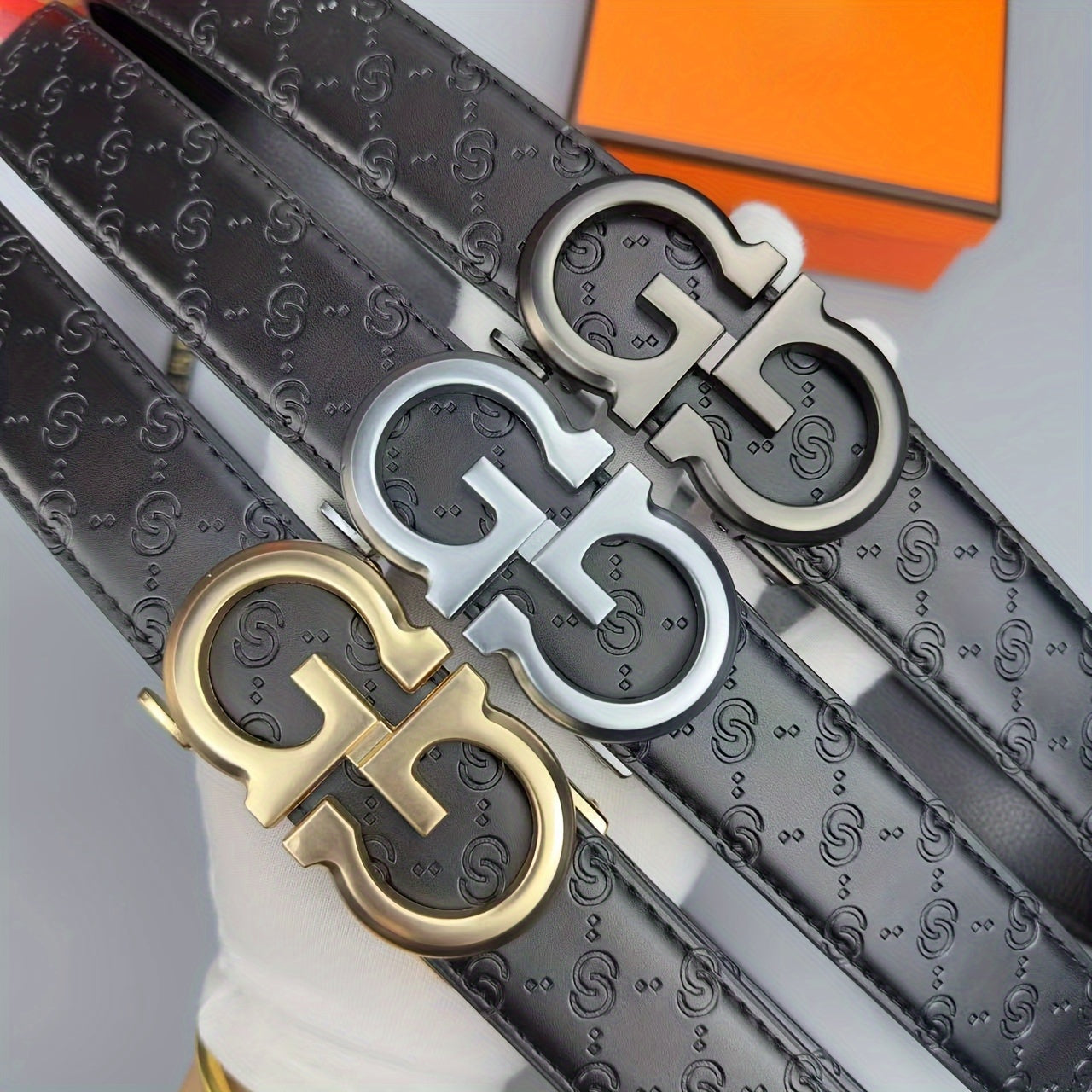 Embossed fashionable men's belt
