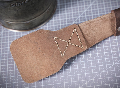 American Style Thickened Top Layer Cowhide Men's Copper Buckle Belt Double Pin Buckle Vintage Handmade Italian Genuine Leather Belt Simple
