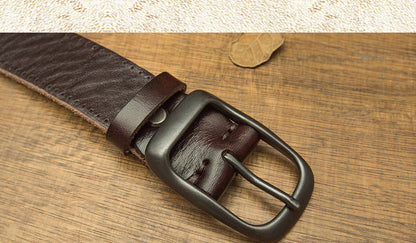 Handmade Belt Men's Pin Buckle Top Layer Cowhide Belt