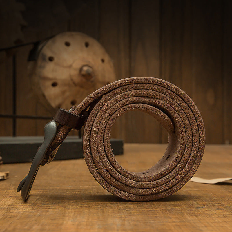 Handmade Belt Men's Pin Buckle Top Layer Cowhide Belt